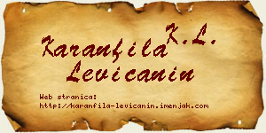Karanfila Levičanin vizit kartica